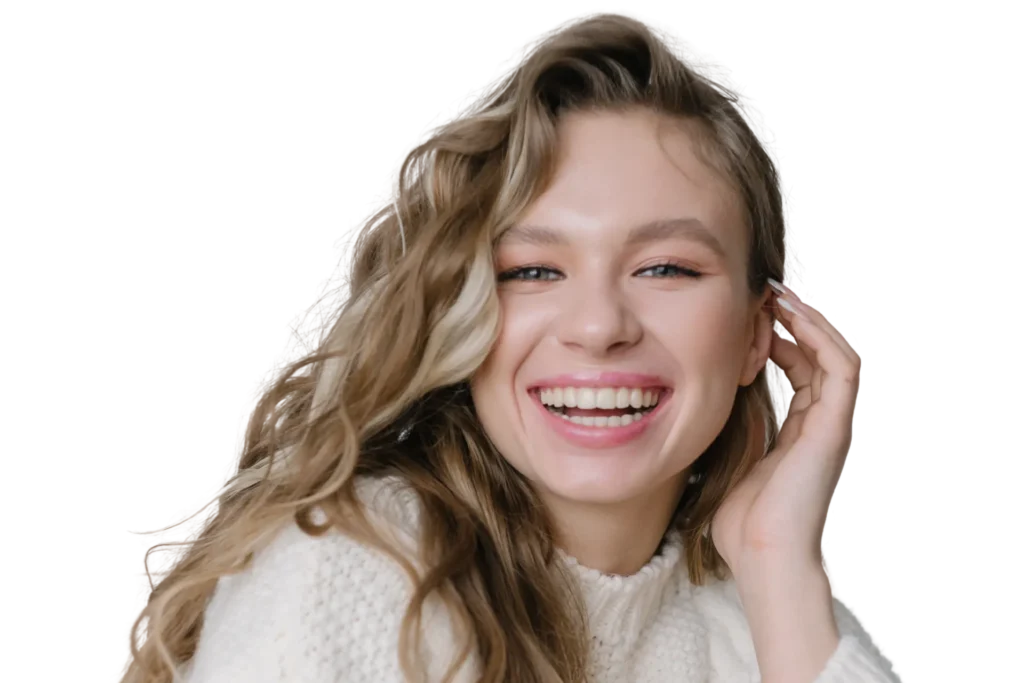 Mujer feliz sonriendo